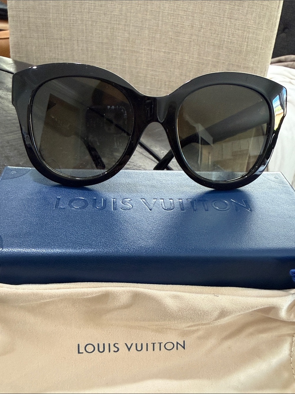 Louis Vuitton Black Oversized Cat-Eye Sunglasses